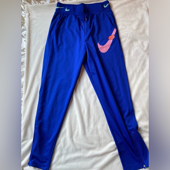 Nike Blue Athletic Sweatpants with Zippers on legs - Picture 1 of 6